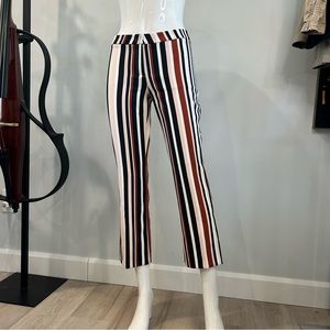 NWOT Cambio Striped Stretch Mini Kick Crop Trouser